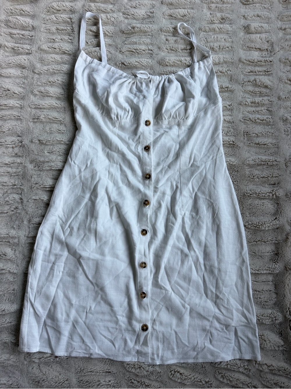 Commense White Button-Front Mini Dress - Picture 2 of 5